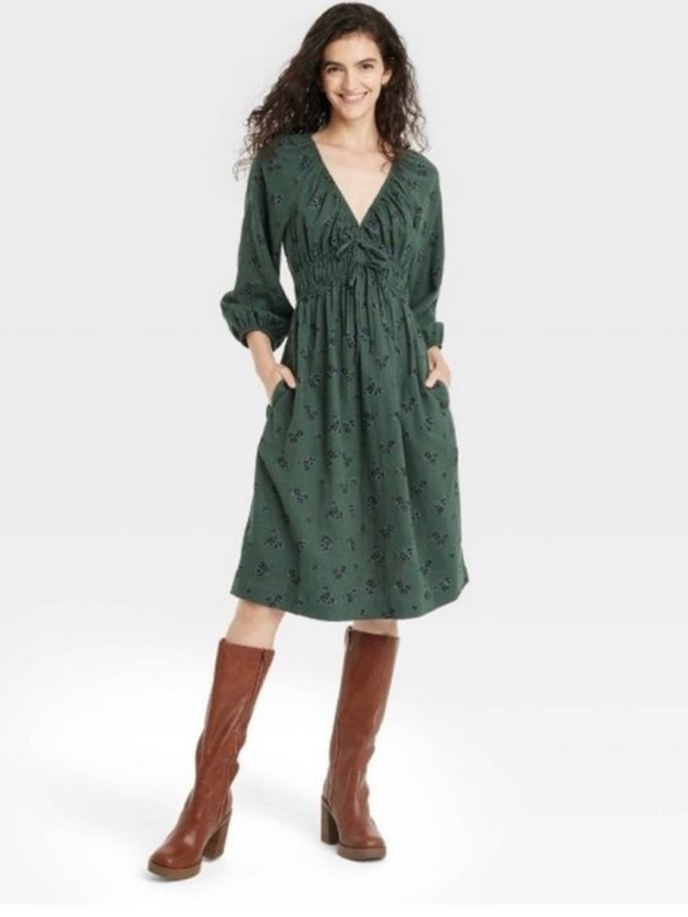 Universal Thread Navy Floral Midi Dress